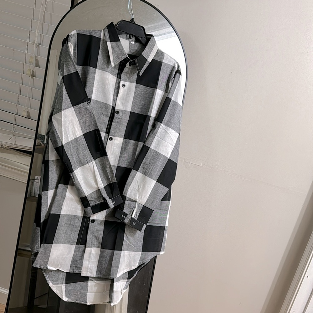 Oversized Plaid Top